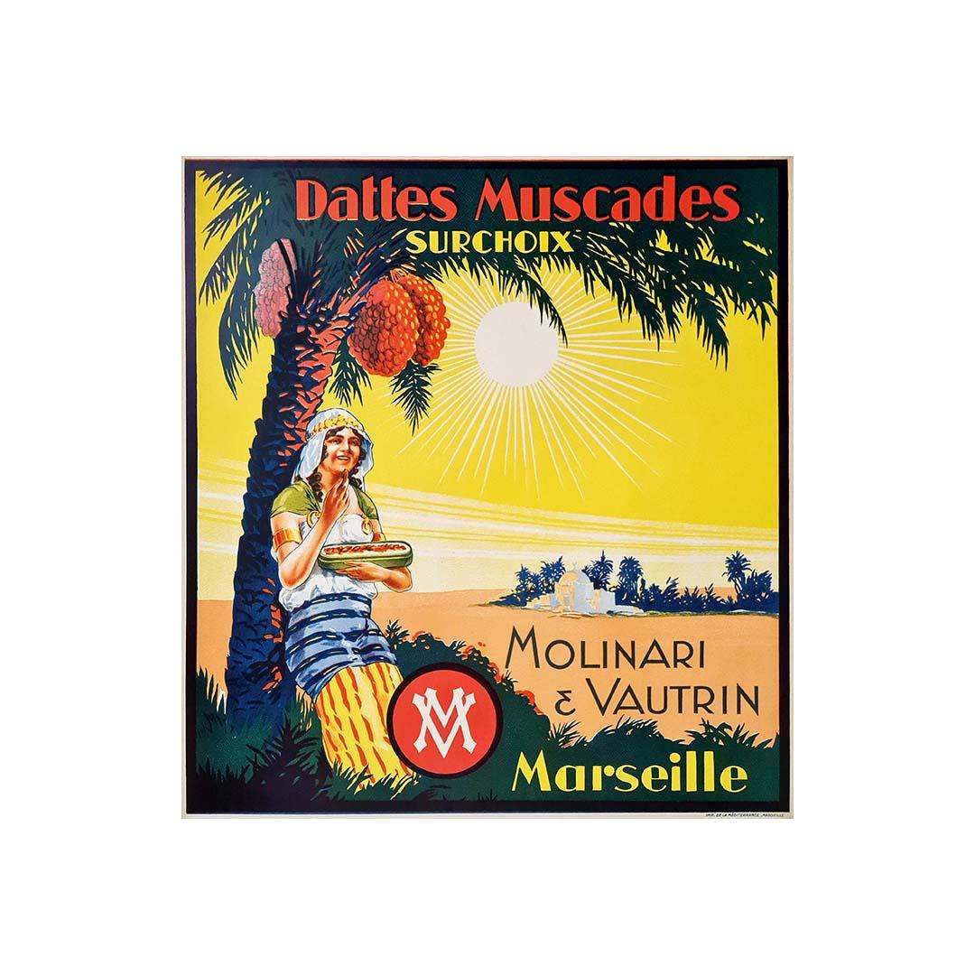 Very nice poster for Molinari and Vautrin dates and nutmegs Surchoix
