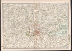 Vicinity of London, England, United Kingdom. Century Atlas antique map