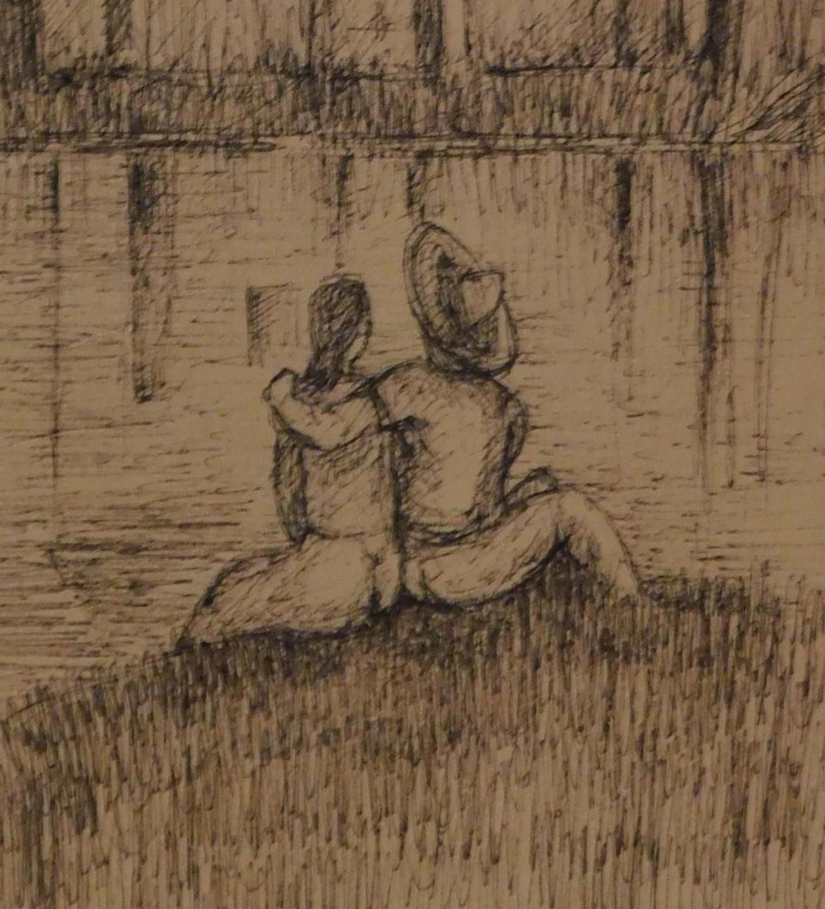 Victor Manuel Cuban Artist, Original Pen & Ink Drawing, circa 1930s-1940s - Brown Figurative Print by Unknown