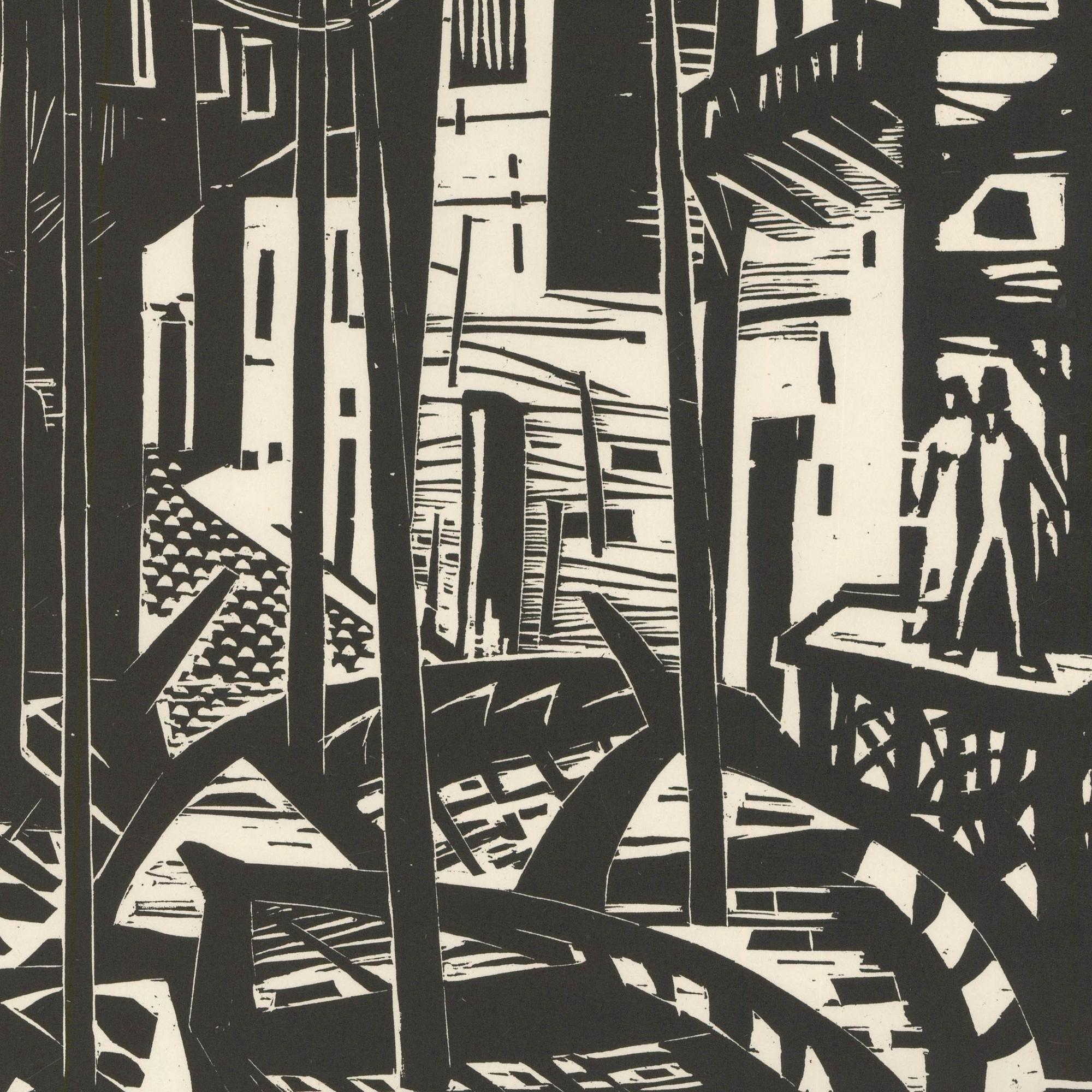 Victor Rebuffo (1903-1983) - 1966 Woodcut, Barcas En La Vuelta De Rocha - Beige Landscape Print by Unknown