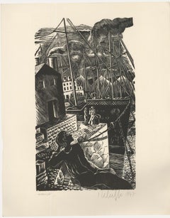 Victor Rebuffo (1903-1983) - Mid 20th Century Woodcut, Atraccion