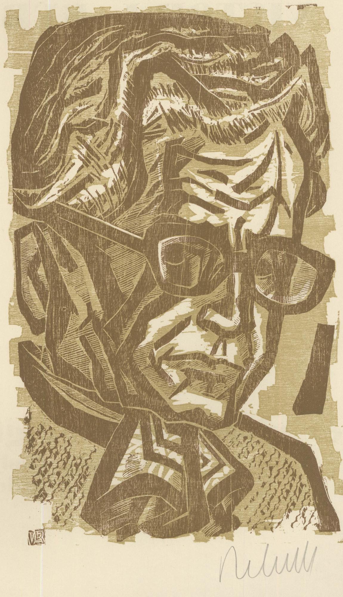 Victor Rebuffo (1903-1983) - Mid 20th Century Woodcut, Autorretrato - Print by Unknown