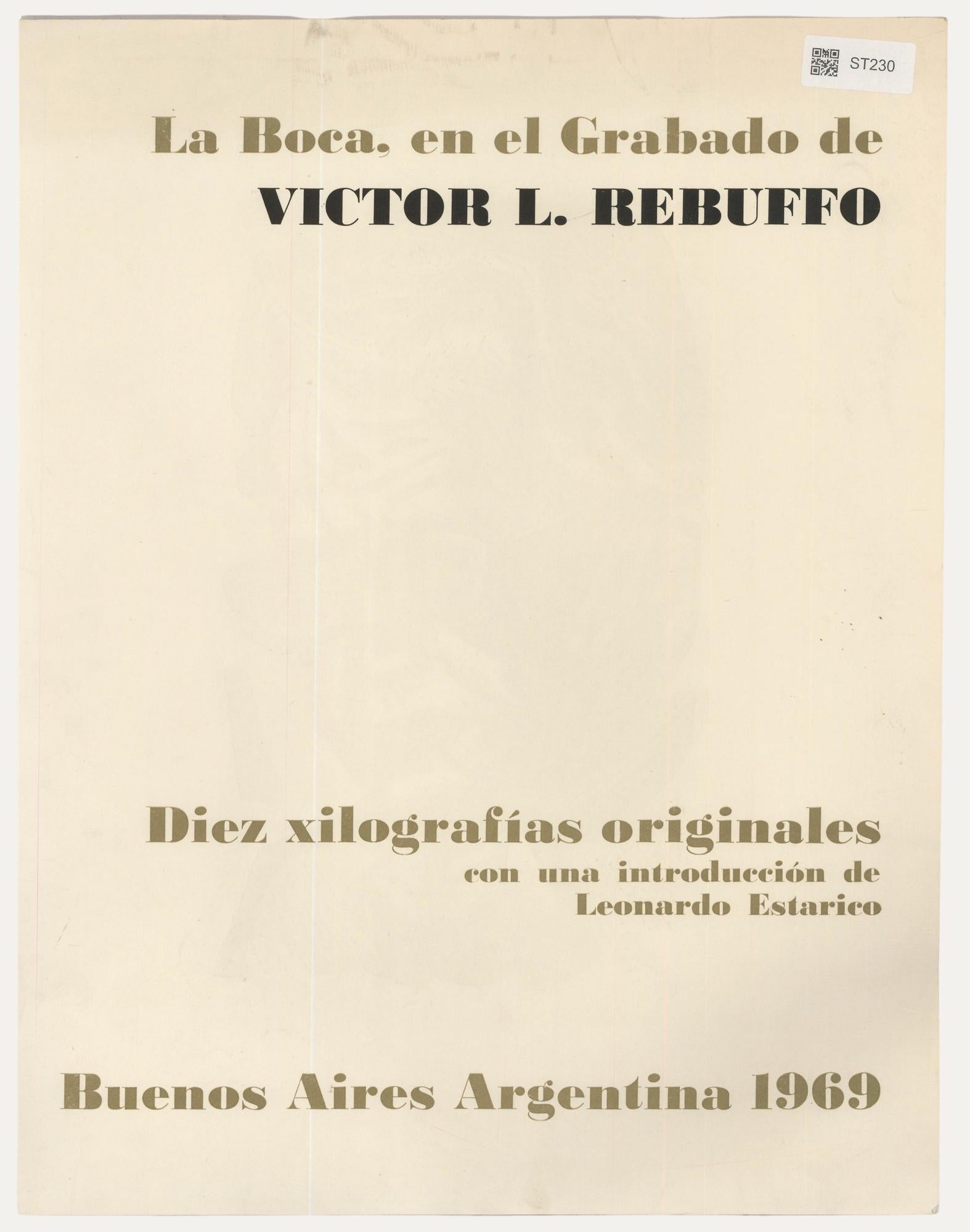 Victor Rebuffo (1903-1983) - Mid 20th Century Woodcut, Autorretrato - White Portrait Print by Unknown