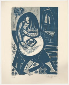 Victor Rebuffo (1903-1983) - Mid 20th Century Woodcut, El Bar