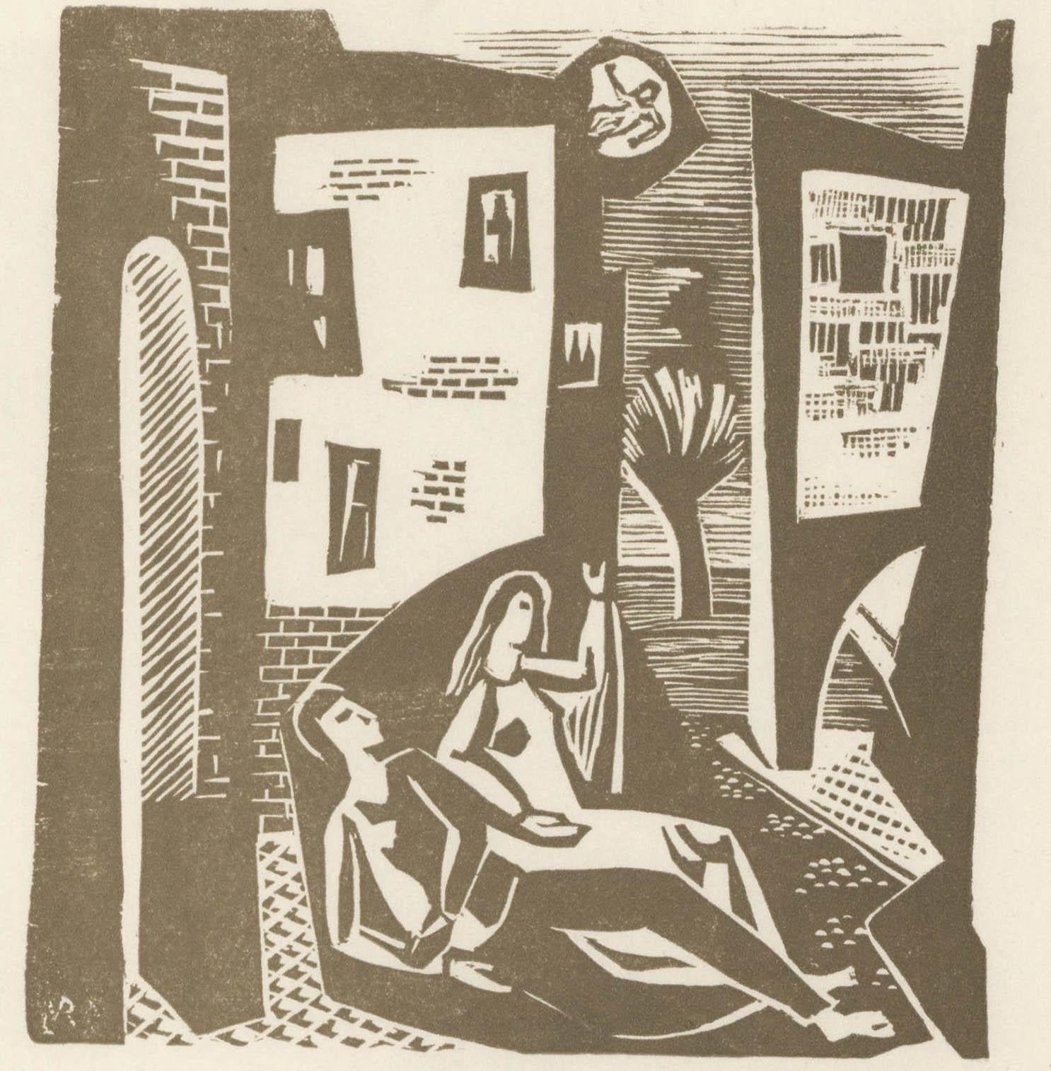 Victor Rebuffo (1903-1983) - Mid 20th Century Woodcut, Estudio De Las Estrellas - Print by Unknown