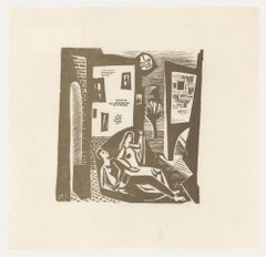 Victor Rebuffo (1903-1983) - Mid 20th Century Woodcut, Estudio De Las Estrellas