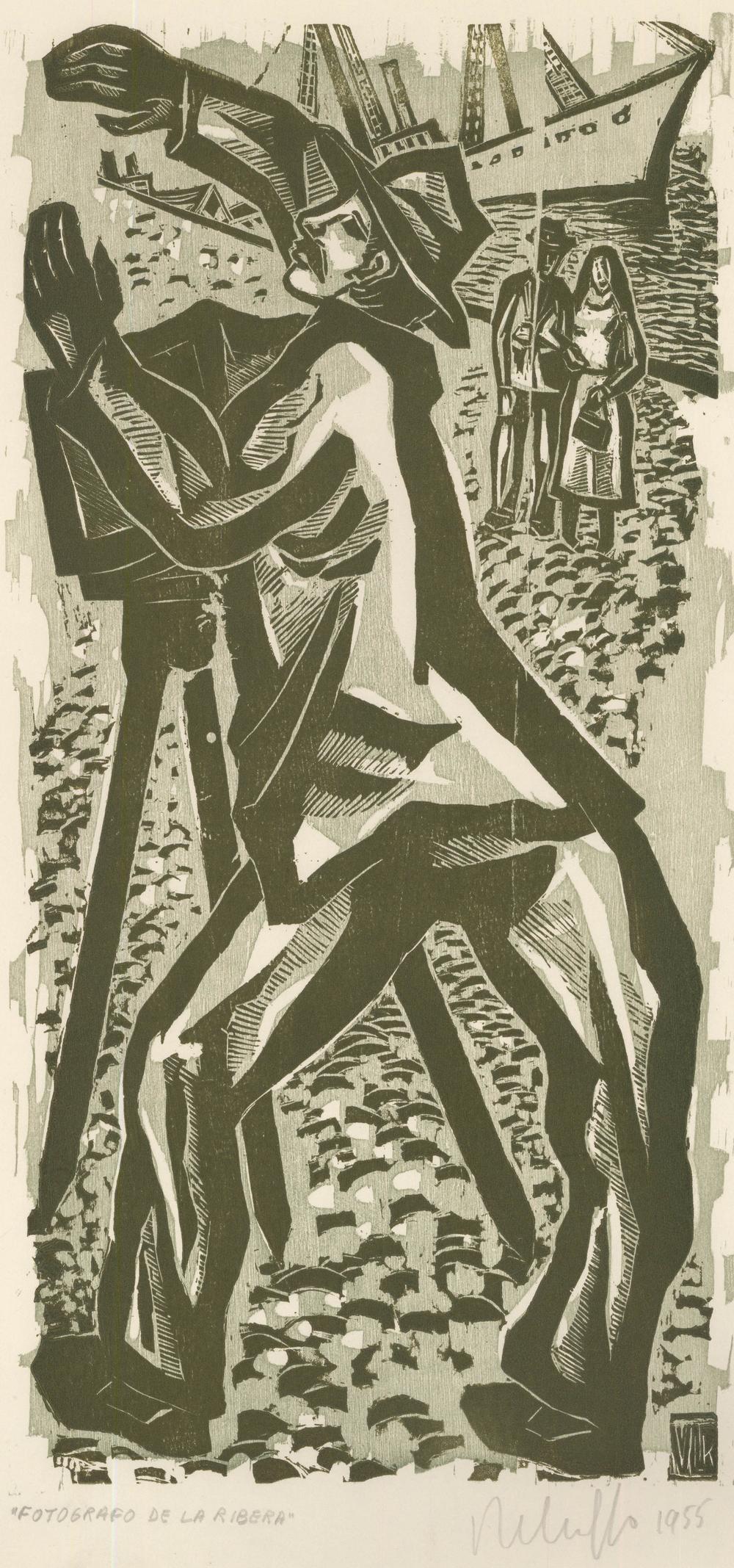 Victor Rebuffo (1903-1983) - Mid 20th Century Woodcut, Fotógrafo De La Ribera - Print by Unknown