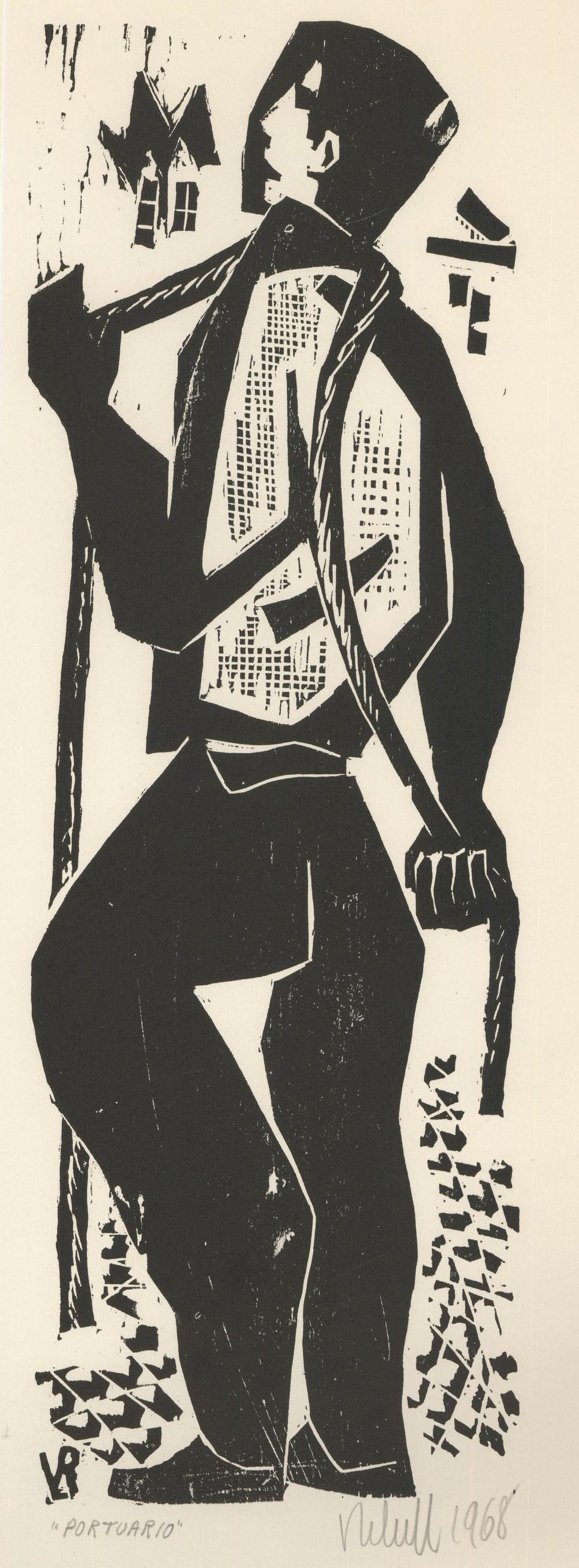 Victor Rebuffo (1903-1983) - Mid 20th Century Woodcut, Portuario - Print by Unknown