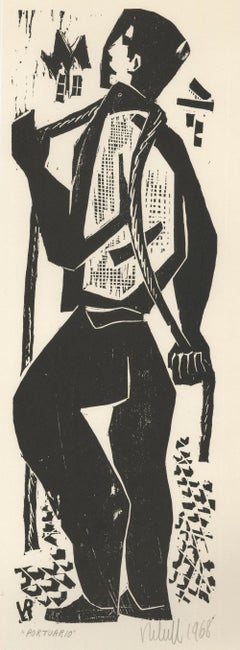Victor Rebuffo (1903-1983) - Mid 20th Century Woodcut, Portuario