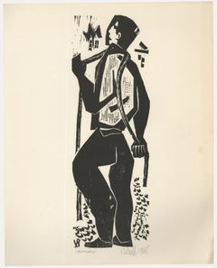 Victor Rebuffo (1903-1983) - Mid 20th Century Woodcut, Portuario