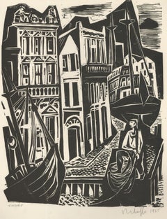 Victor Rebuffo (1903-1983) - Mid 20th Century Woodcut, Riachuelo