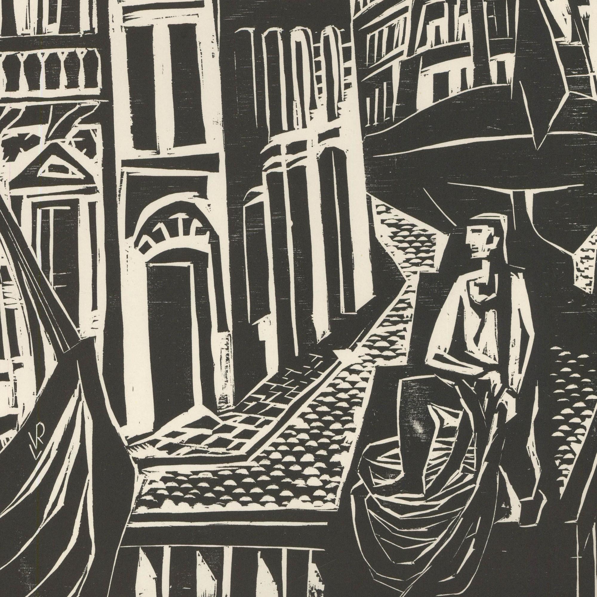 Victor Rebuffo (1903-1983) - Milieu du XXe siècle Gravure sur bois, Riachuelo - Beige Landscape Print par Unknown