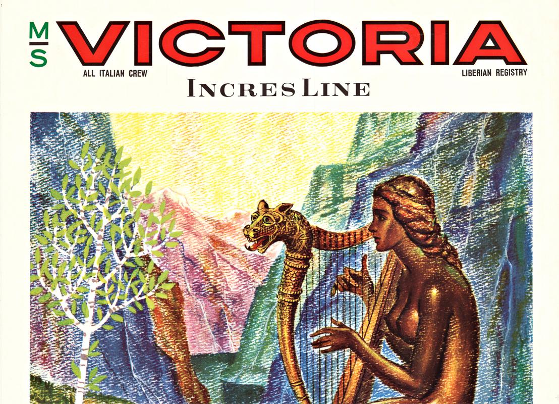 Victoria Incres Line, Scandinavian Luxury Cruises affiche originale d'époque - Print de Unknown