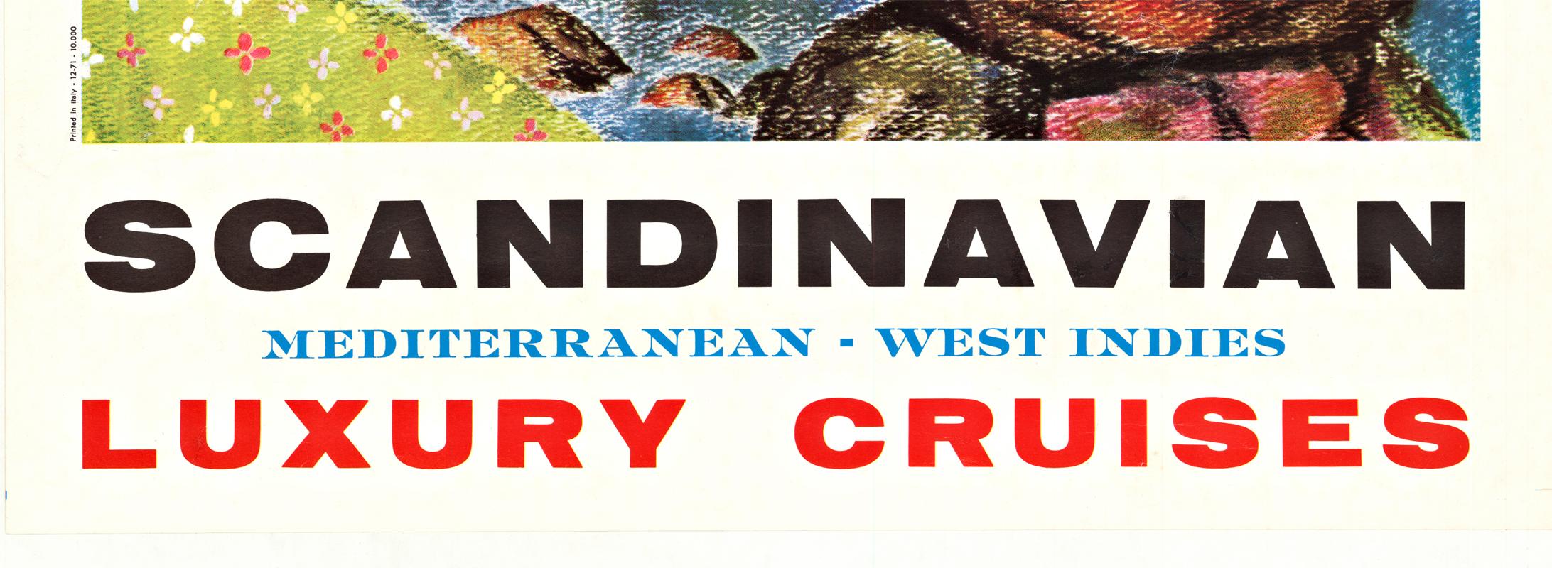 Victoria Incres Line, Scandinavian Luxury Cruises affiche originale d'époque - Beige Figurative Print par Unknown