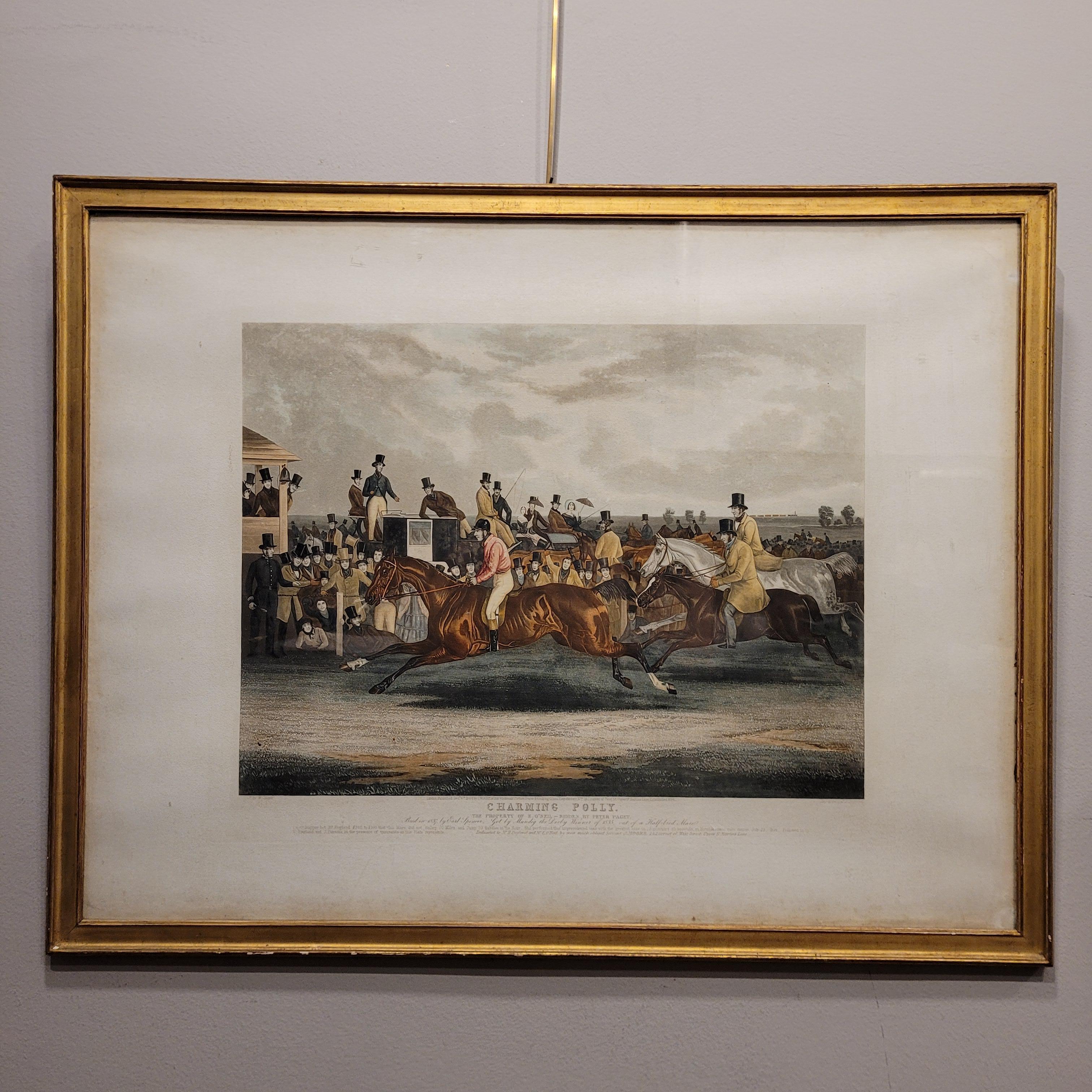 Aquarelle anglaise victorienne sur papier Charming Horses Polly J.R. Mackerel - Marron Animal Print par Unknown