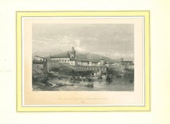 View of Catania and of the Aetna - Original Lithograph on Paper - 19th Century