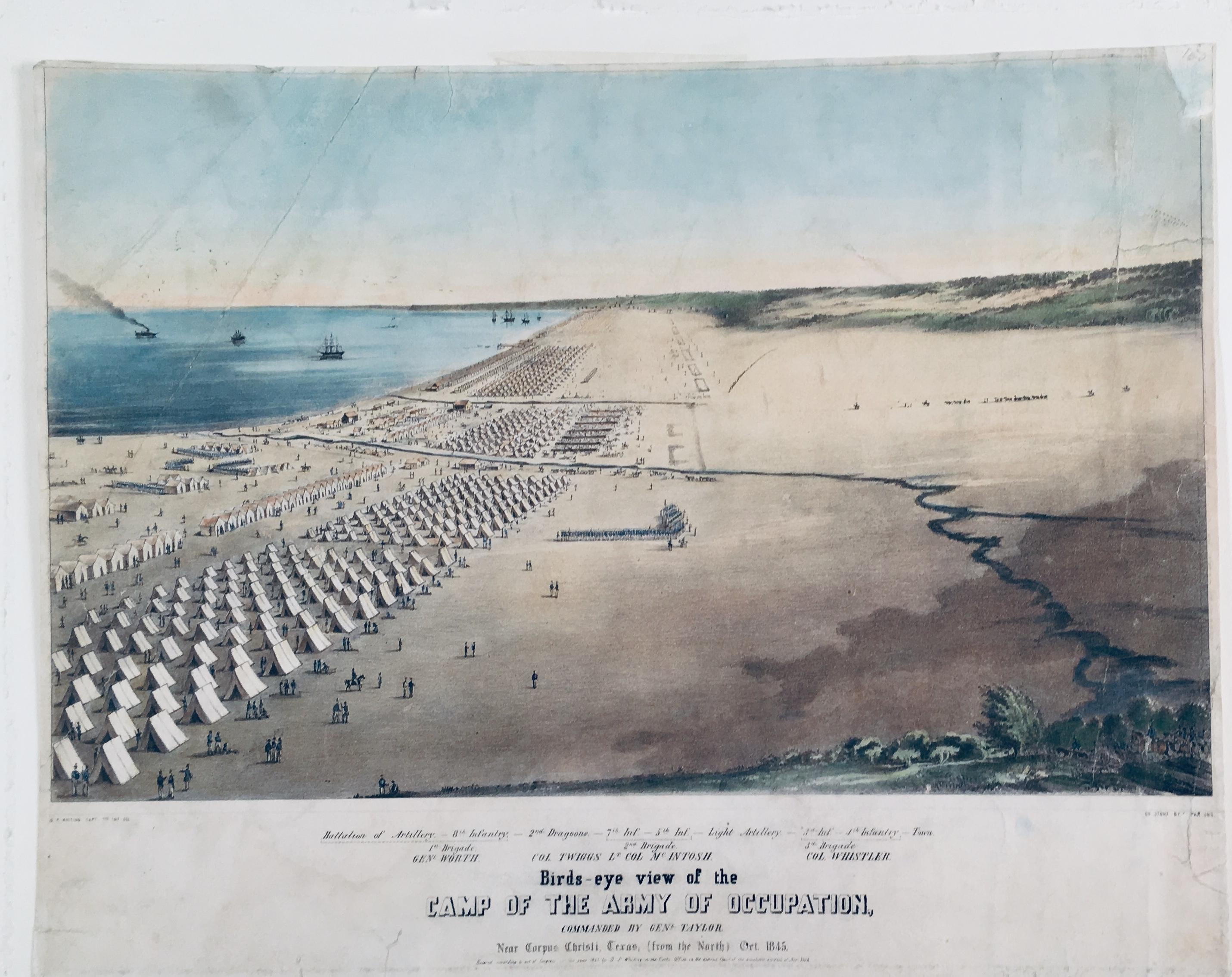 Daniel Powers Whiting Landscape Print - View of General Taylor's Mexican War Occupation Camp Near Corpus Christi, 1845