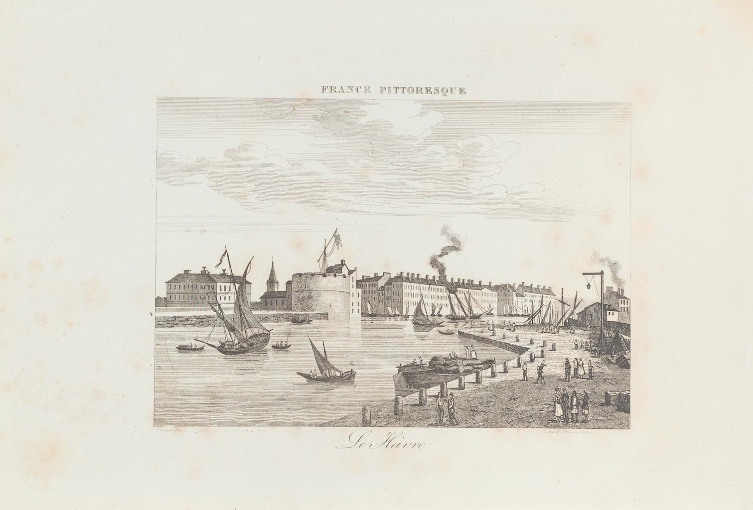Unknown Landscape Print - View of Lé Hâvre - Original Lithograph  - 19th Century