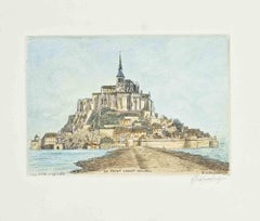 View of Mont Saint Michel - Etching - Mid-20th Century