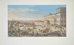 Veduta di Piazza del Quirinale - Litografia - XX secolo