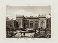 View of Quirinale Garden, Rome - Etching on Paper - 19th century
