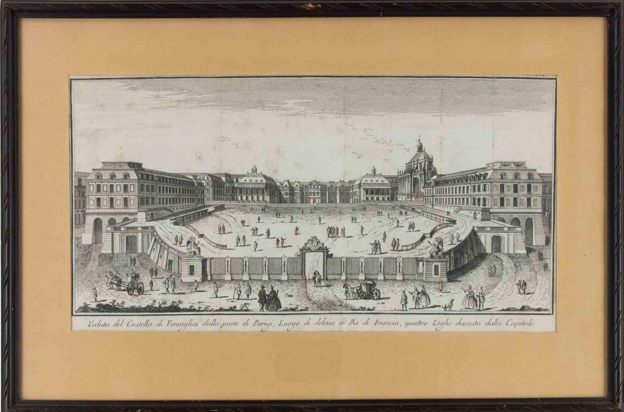 View of the Castle of Versailles - Etching - 1748