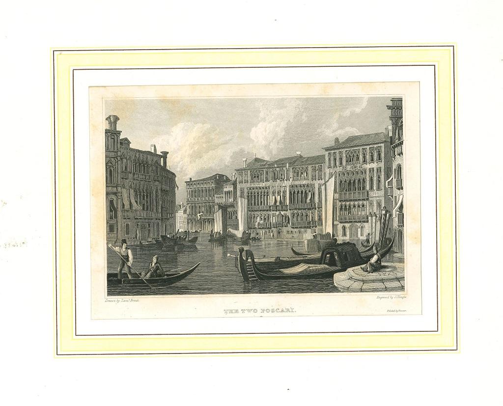 Unknown Figurative Print - View of The Two Foscari - Lithograph on Paper - 19th Century