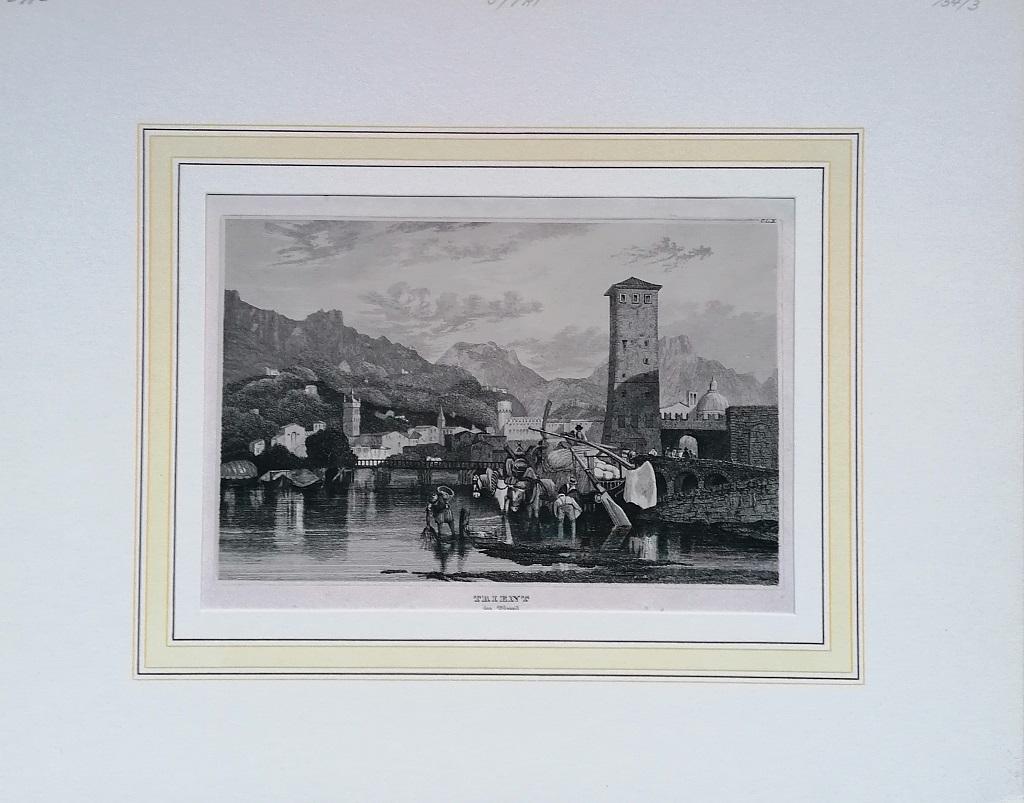 Unknown Landscape Print - View of Trient - Original Lithograph on Paper - 19th Century