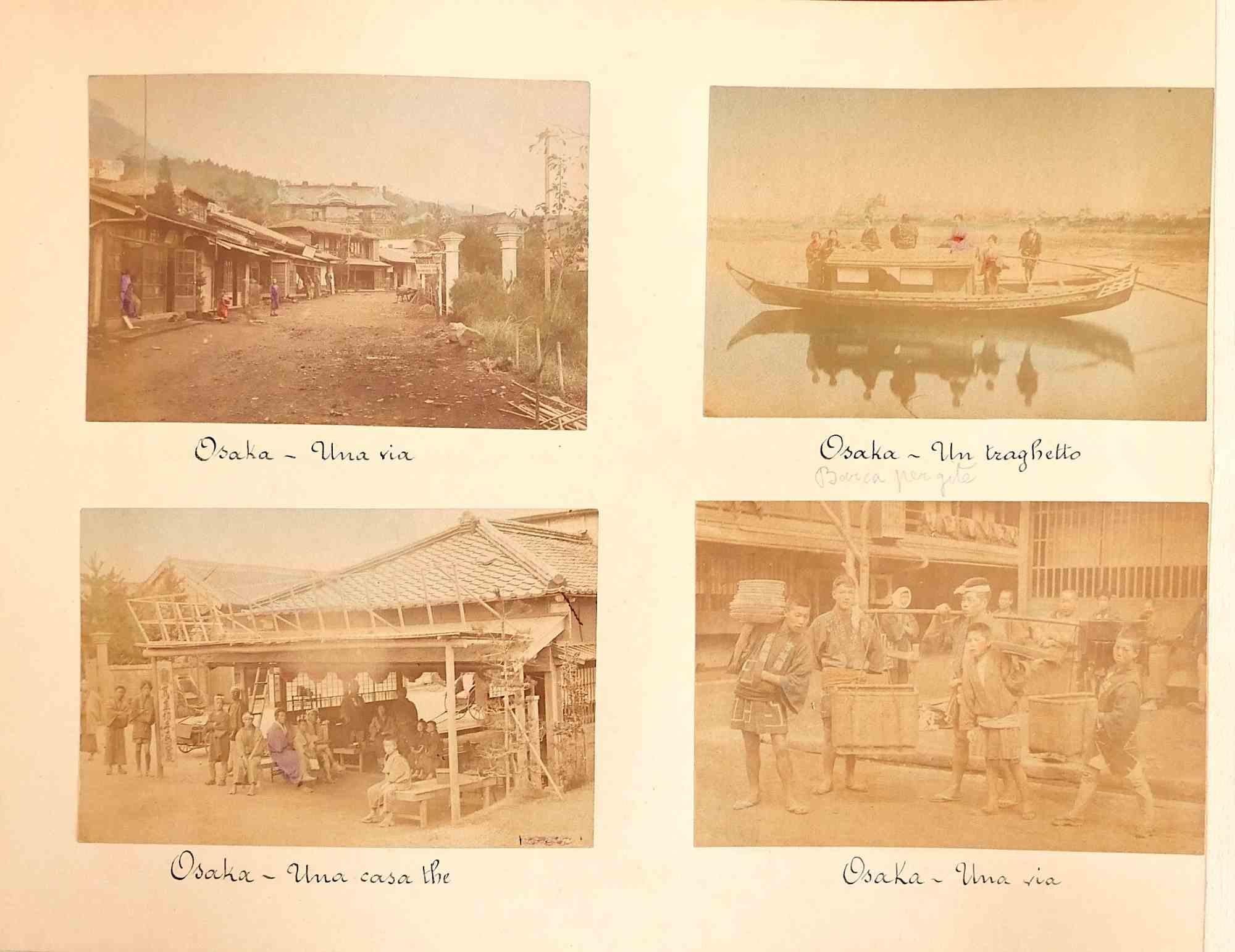 Views of Osaka - Vintage Albumen Print - 1890s - Beige Figurative Print by Unknown