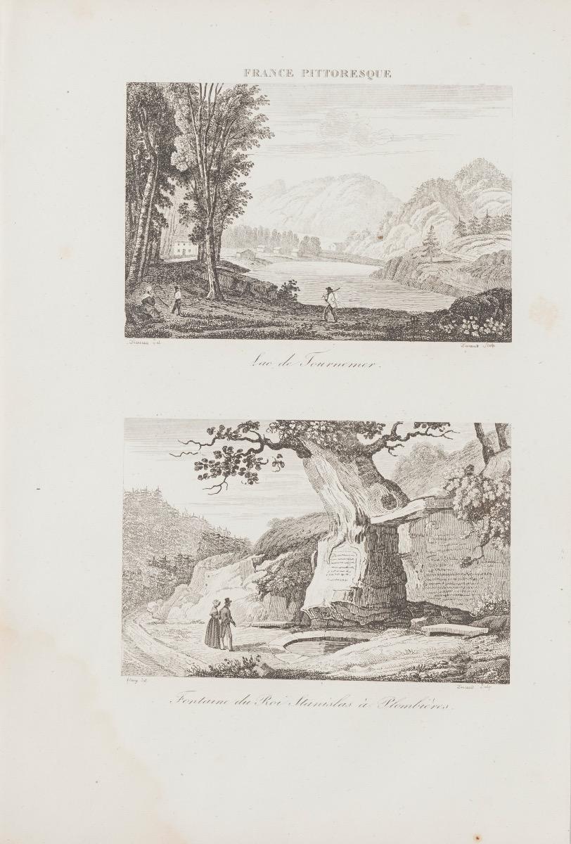 Vistas de Plombières y Tournemer - Litografía original - Siglo XIX