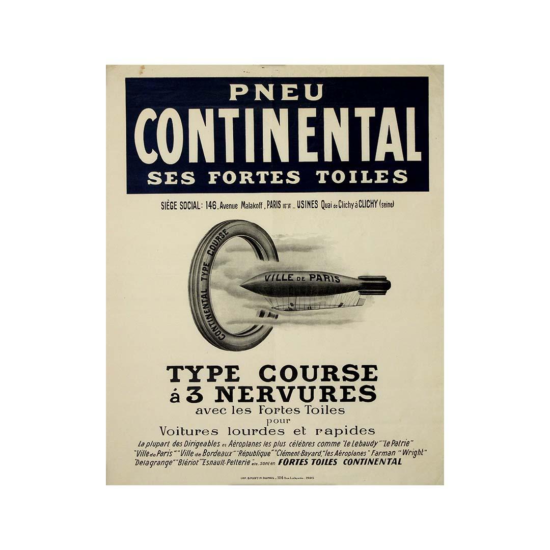 This vintage advertising poster promotes Continental's durable 