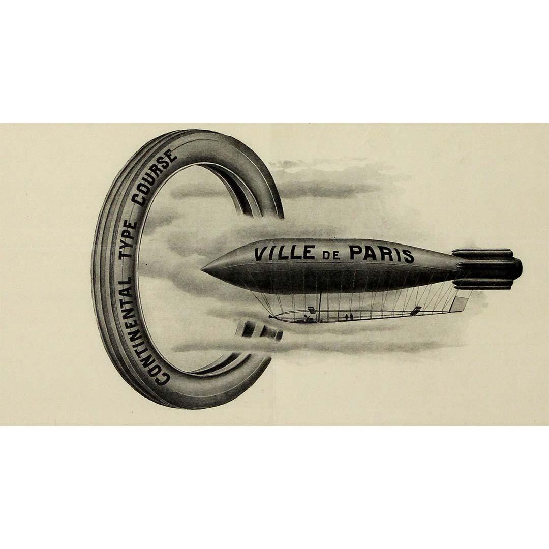 Vintage advertising poster promotes Continental's durable strong fabrics tire For Sale 1
