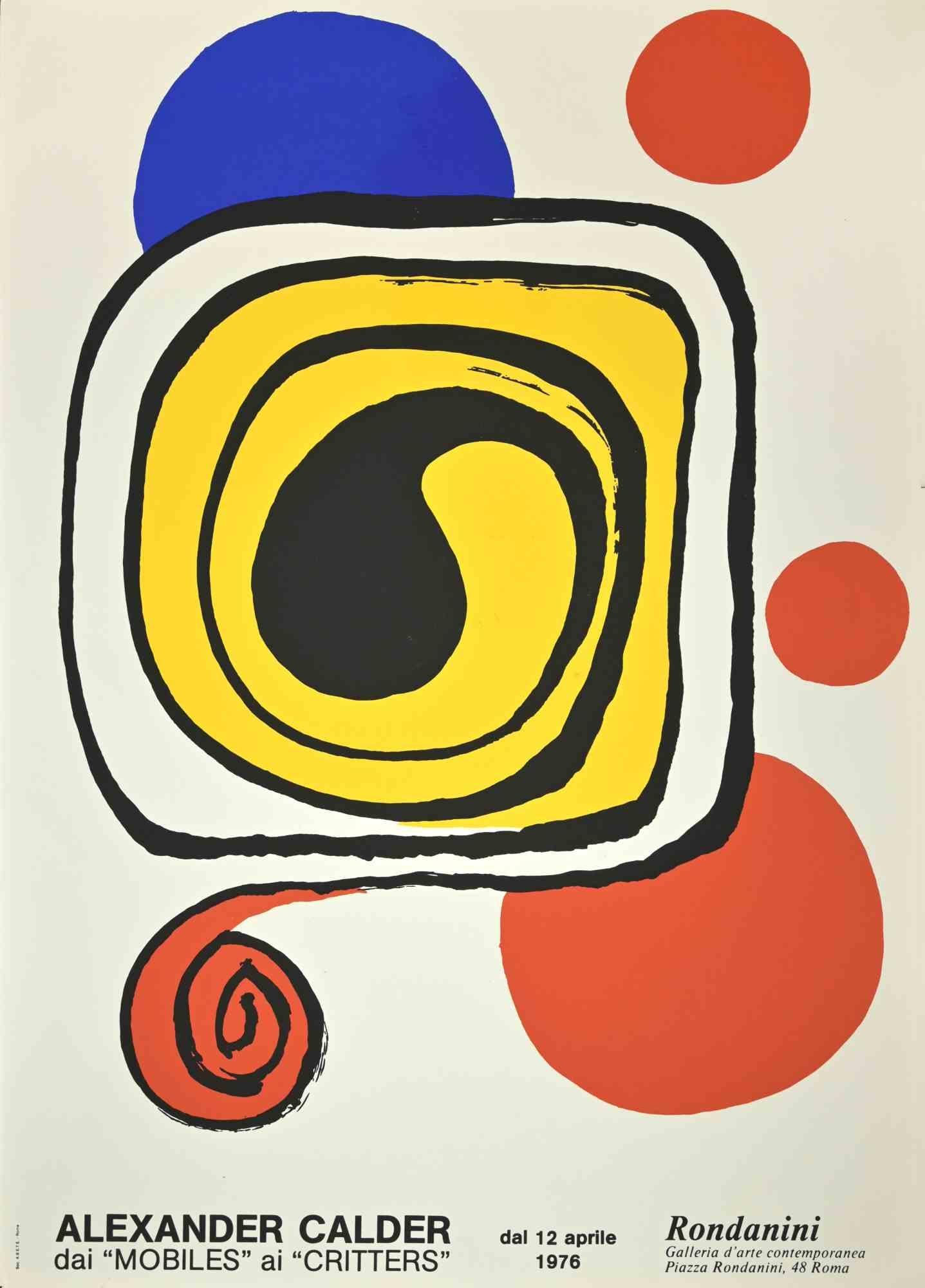Unknown Abstract Print - Vintage Exhibition Poster - Lithograph by A. Calder - 1976