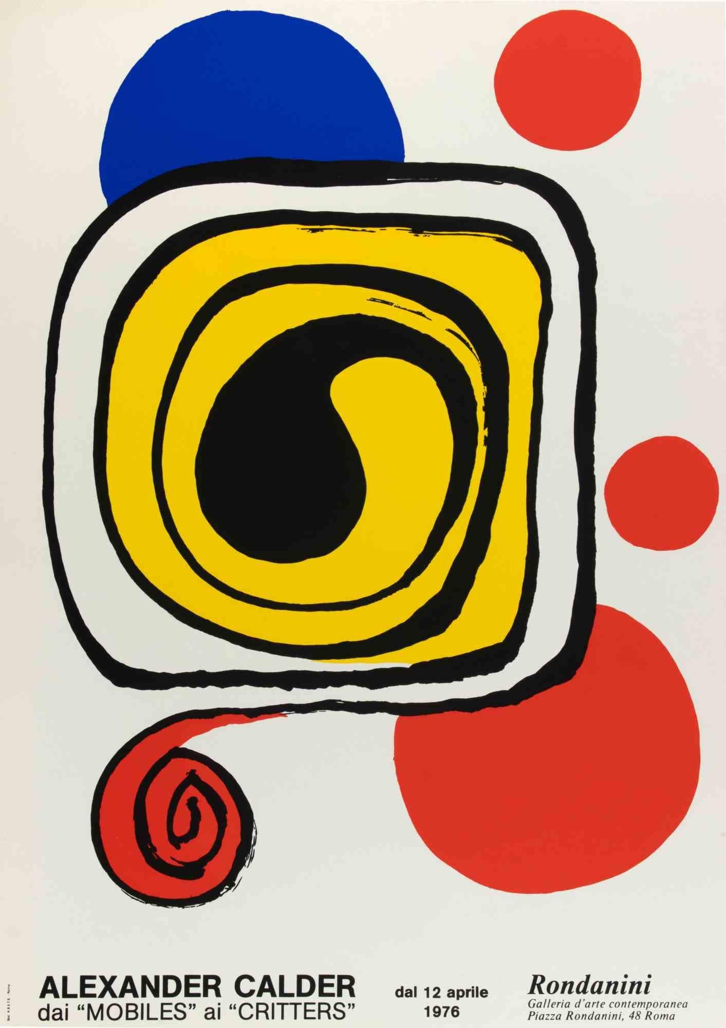 Unknown Abstract Print – Ausstellungsplakat im Vintage-Stil – Lithographie von A. Calder – 1976