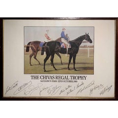 Vintage Horseracing Poster For Chivas Regal Trophy Sandown Park 1980