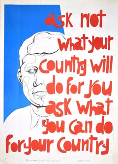 Vintage JFK Election Poster - Offset Print - 1968