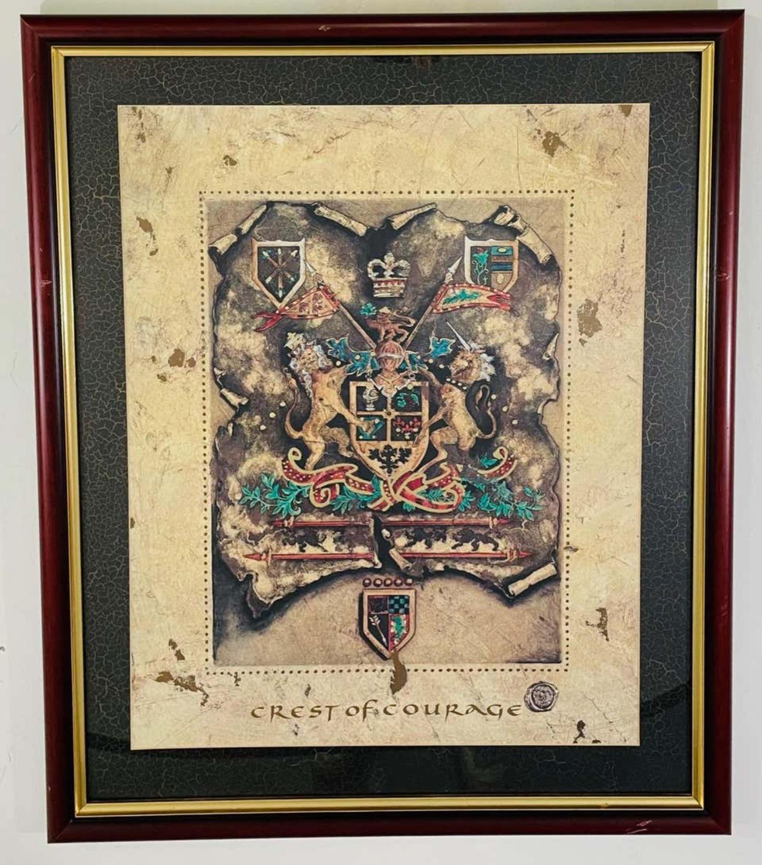 Grande estampe d'armoiries royales anglaises d'époque, une paire - Print de Unknown
