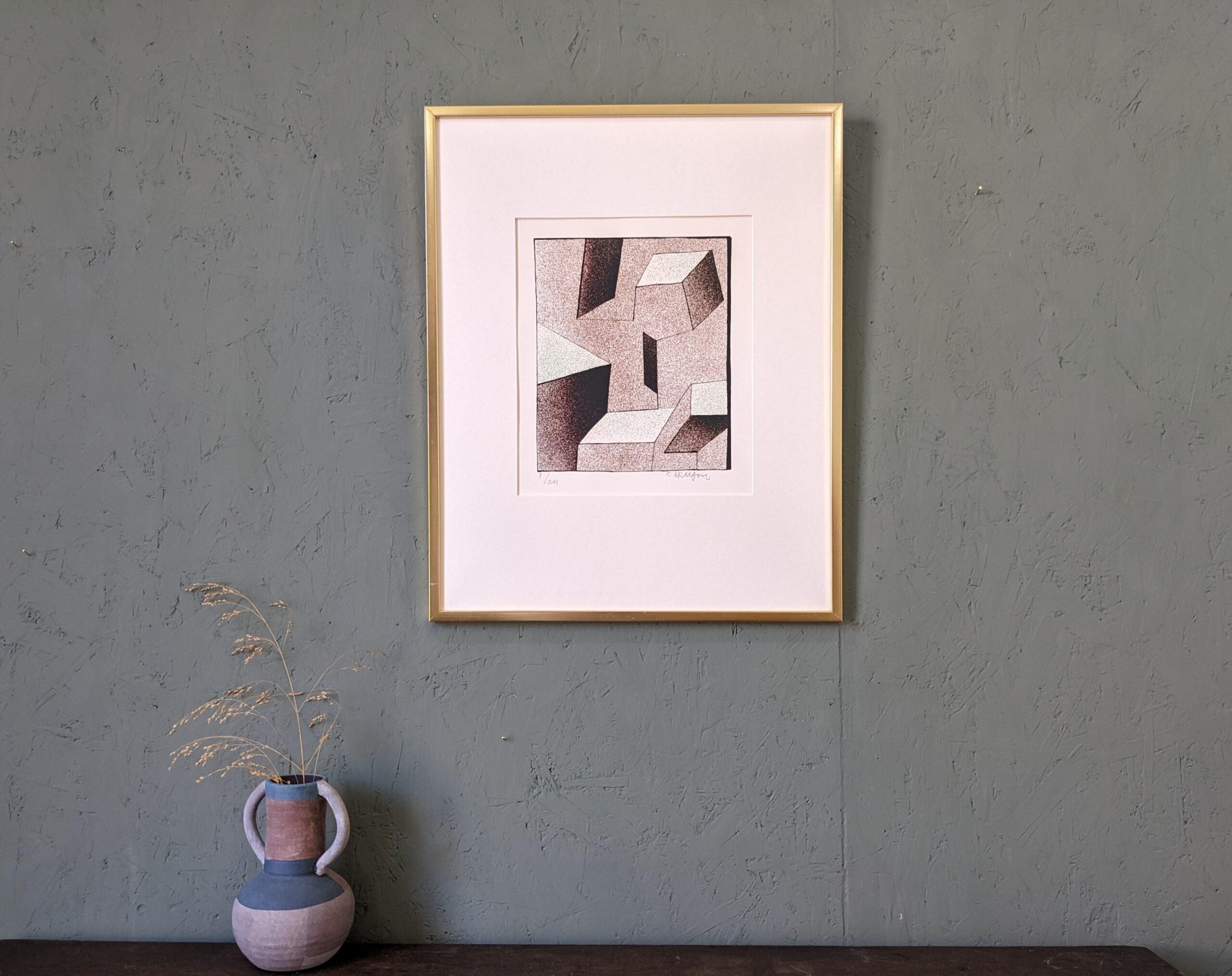 Vintage Mid-Century Abstract Signed Swedish Lithograph - Kinetic Shapes For Sale 7