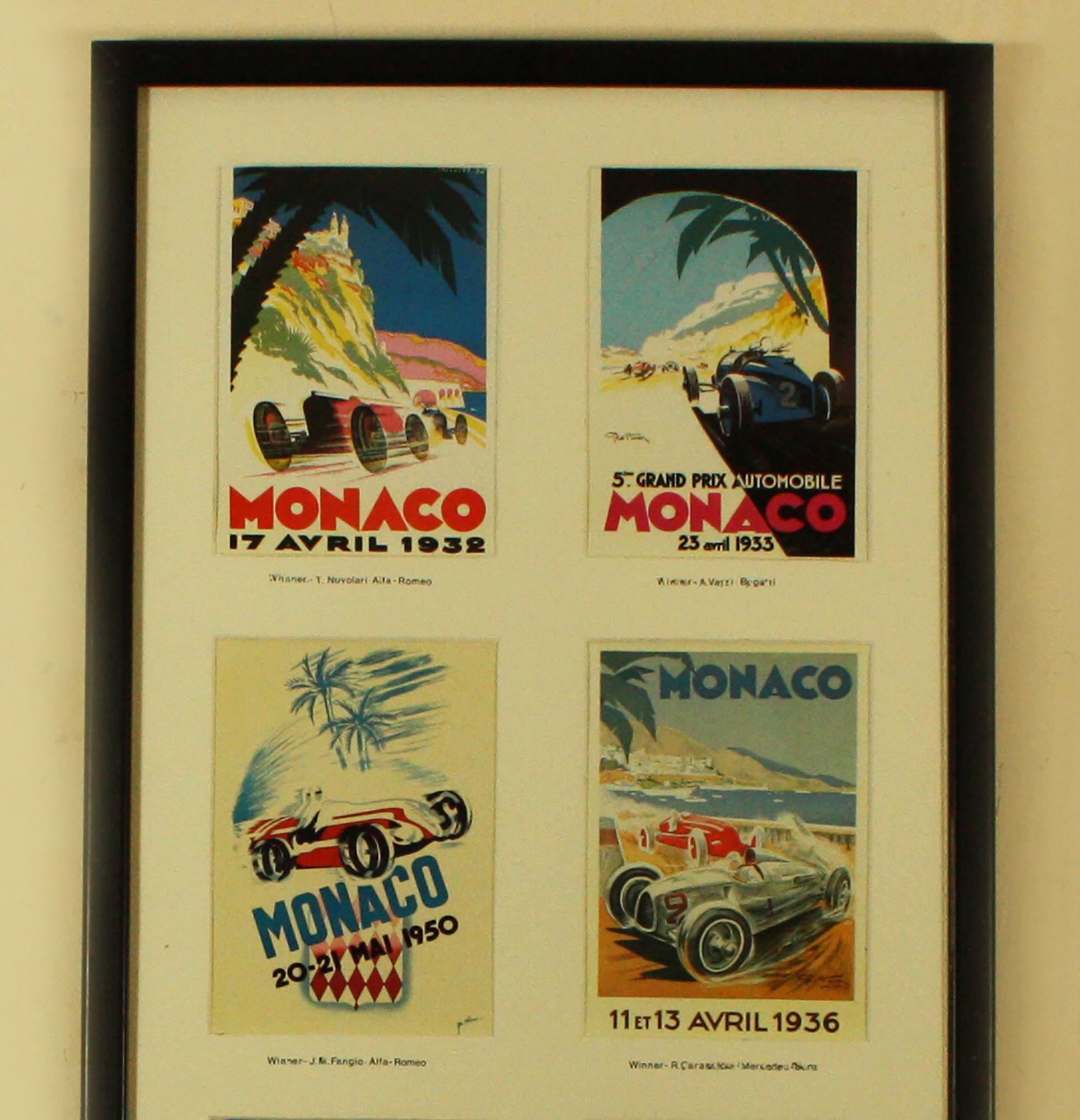 Vintage Monaco Grand Prix Postcards - Print by Unknown