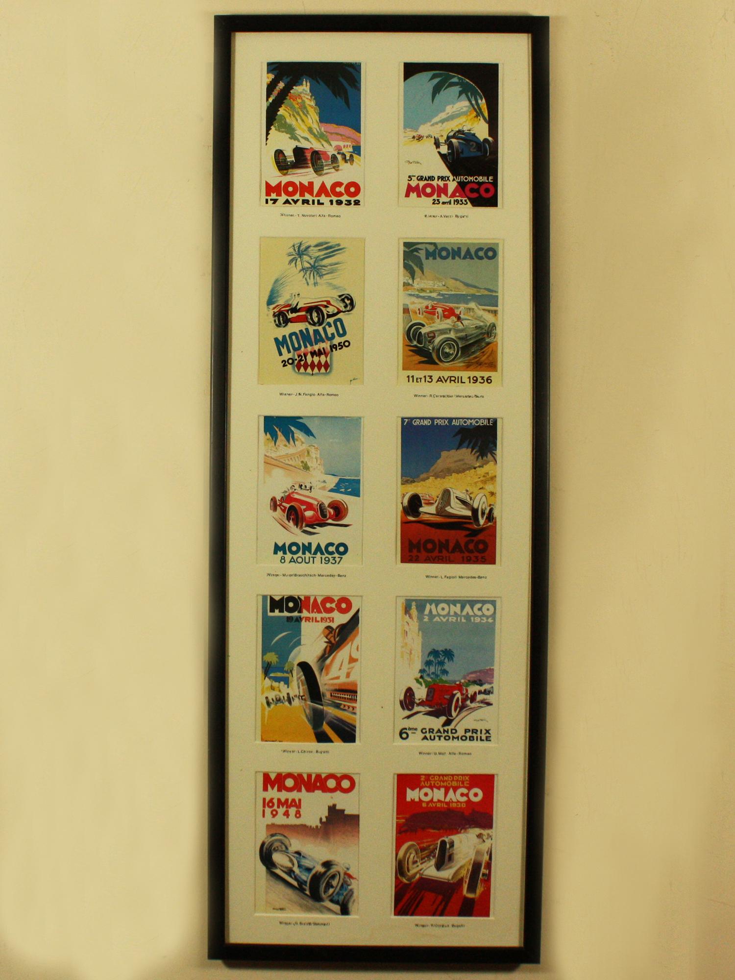 Unknown Figurative Print - Vintage Monaco Grand Prix Postcards