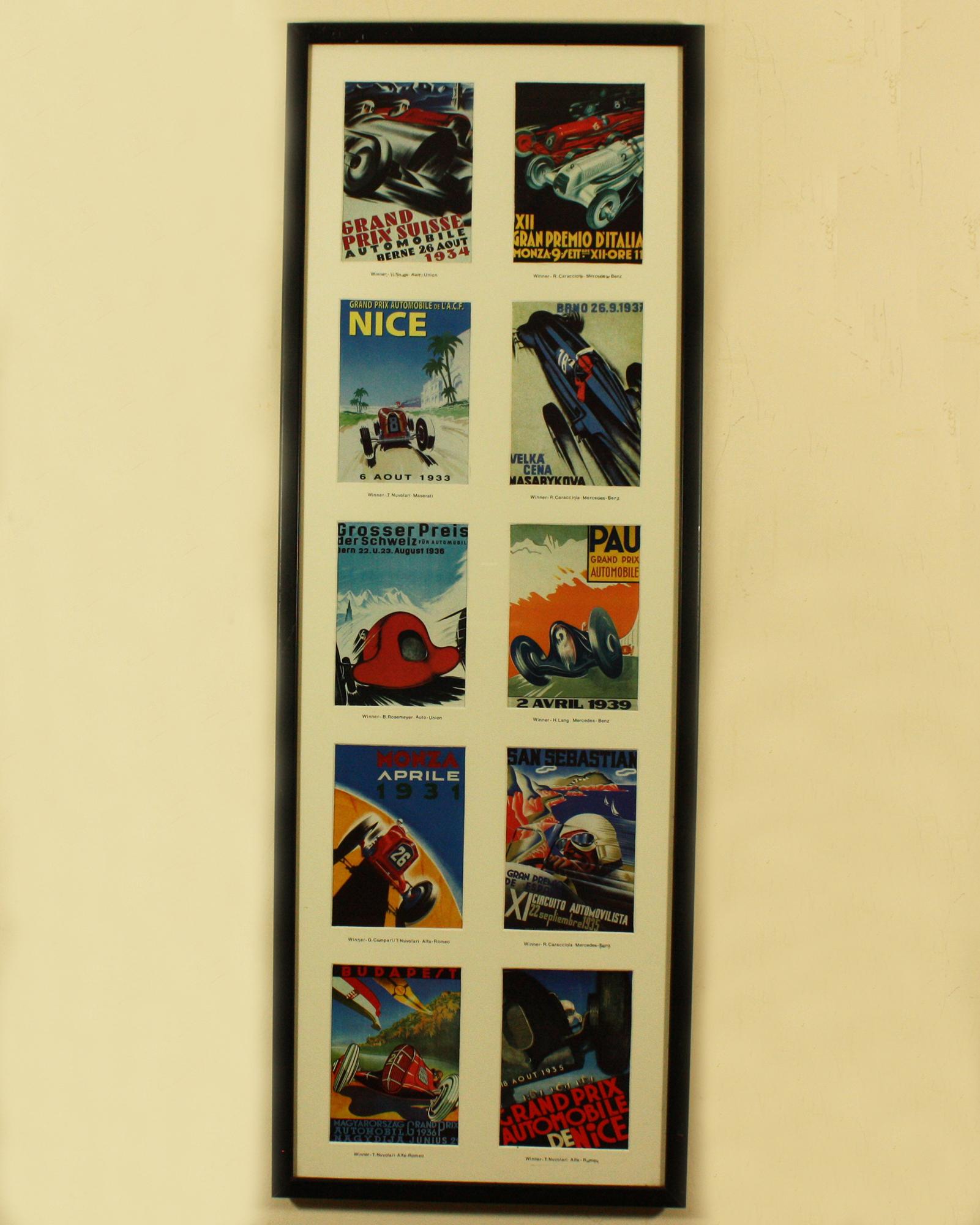 Unknown Figurative Print - Vintage Monaco Grand Prix postcards