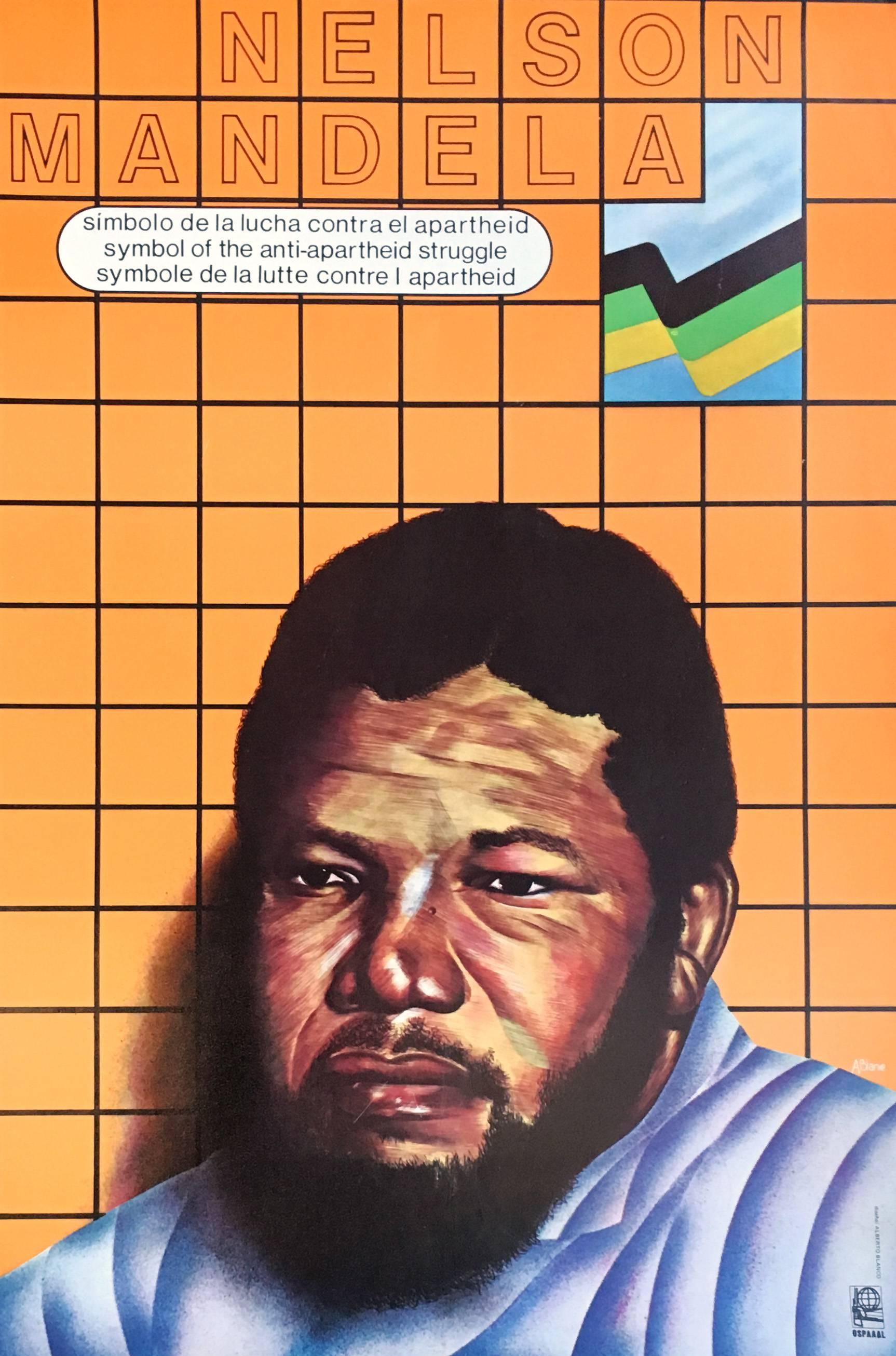 Vintage Nelson Mandela protest poster (Cuba) - Pop Art Print by Unknown