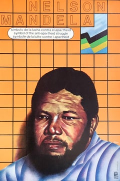 Vintage Nelson Mandela protest poster (Cuba)