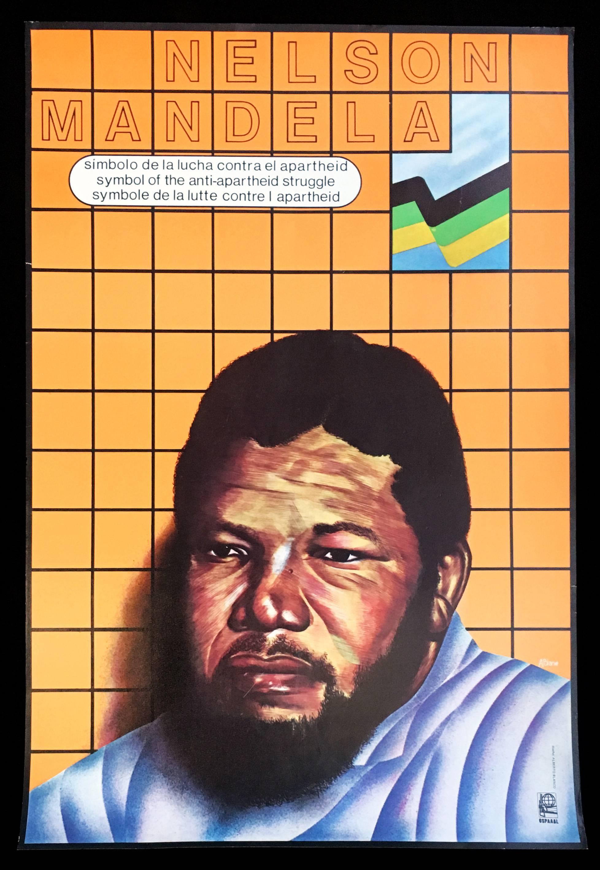 Vintage Nelson Mandela protest poster (Cuba) - Print by Unknown