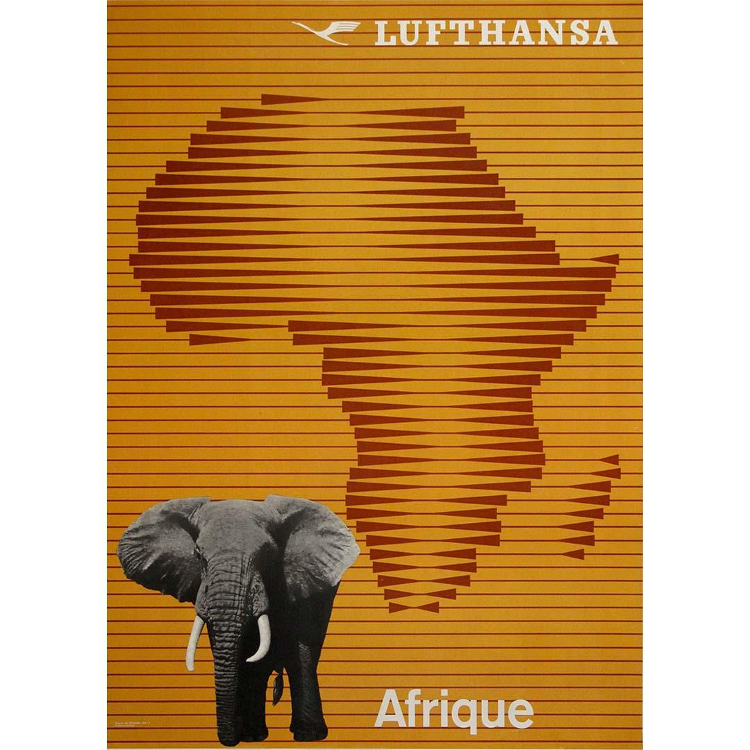 Vintage original Lufthansa travel poster from the 1960s - Afrique - Print by Unknown
