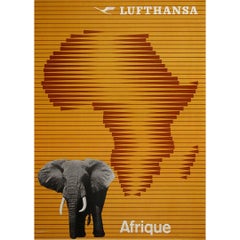 Vintage original Lufthansa travel poster from the 1960s - Afrique