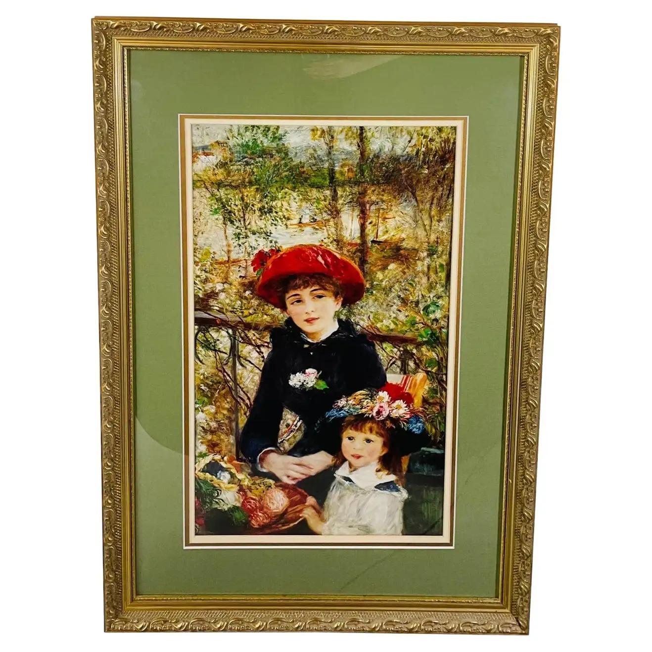 Impressionistic "Two Sisters On the Terrace" Print after Pierre-August Renoir