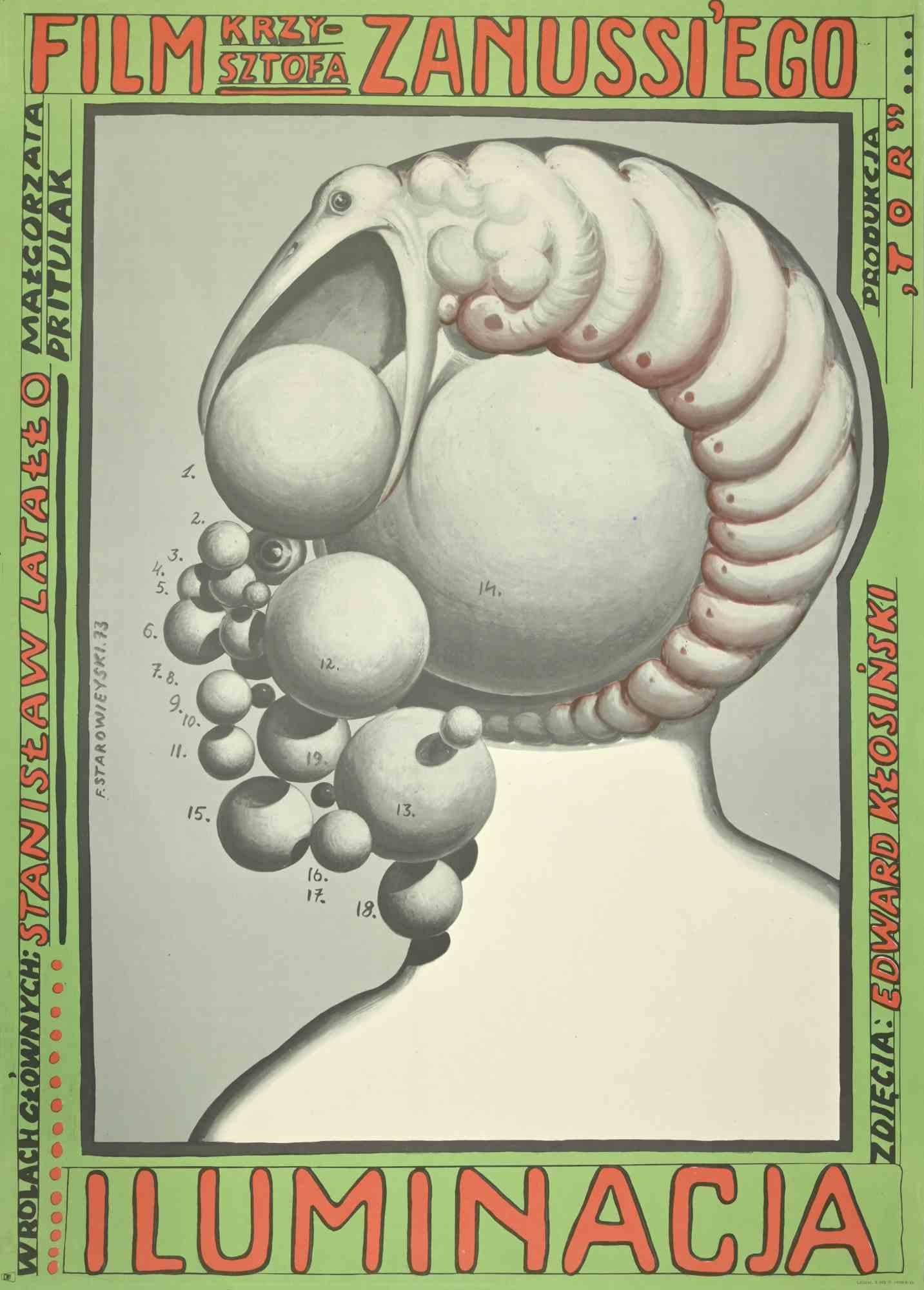 Unknown Abstract Print - Vintage Poster Iluminacia - Zanussi Ego - Original offset - 1973