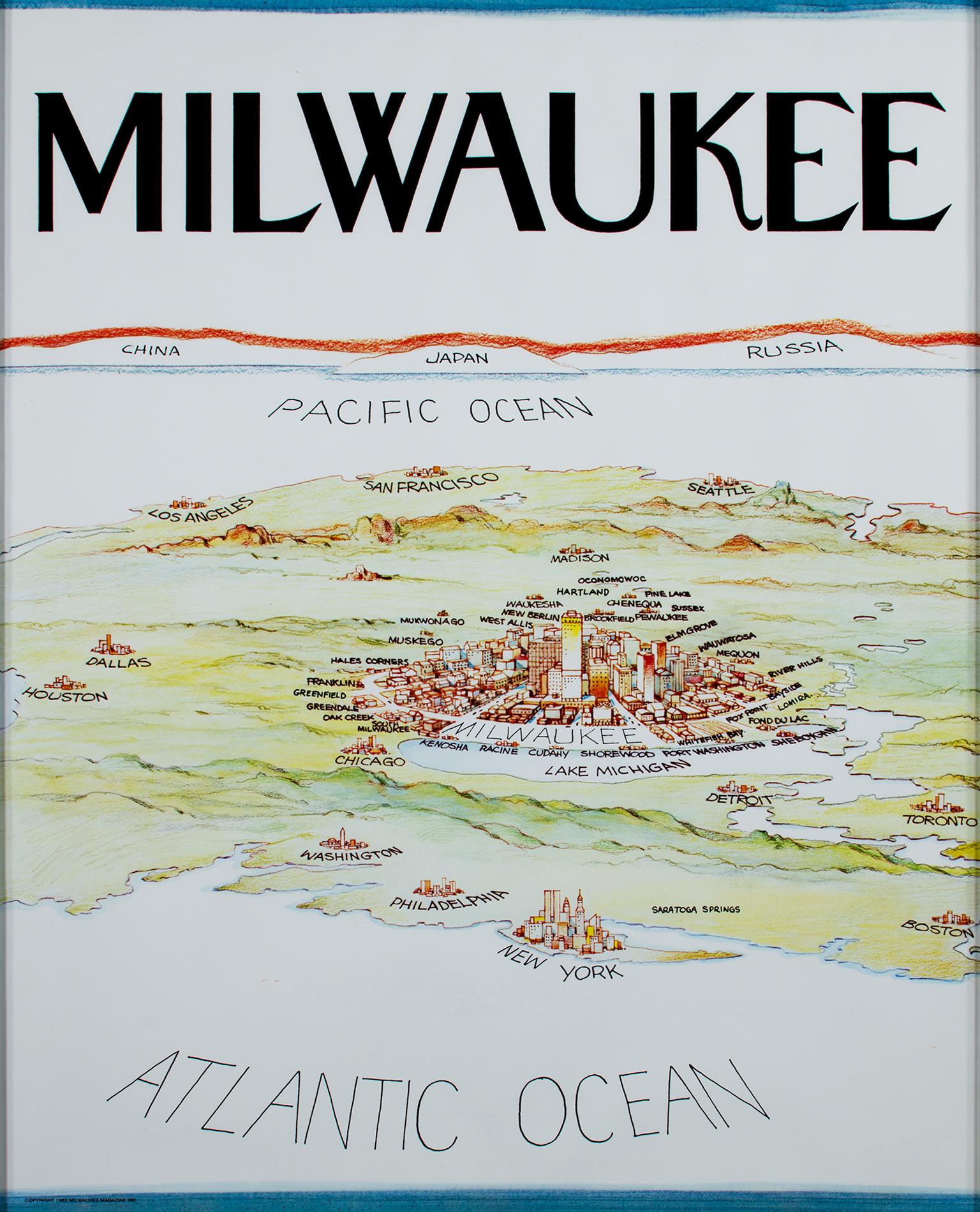 Unknown Landscape Print - "Milwaukee (Wisconsin), " Vintage Poster from 1983