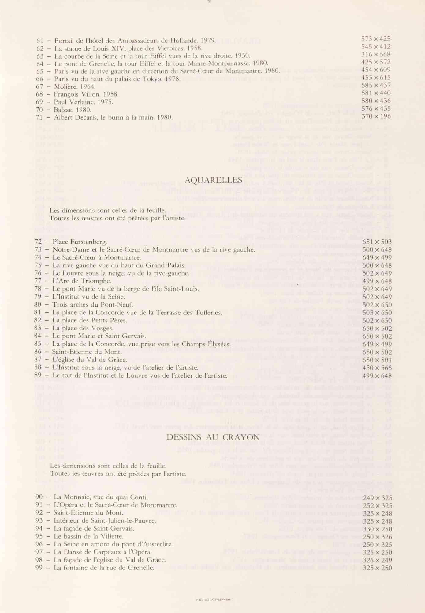 Vintage Poster of Albert Decaris' Exhibition in Paris - Lithograph - 1981 - Print by Unknown